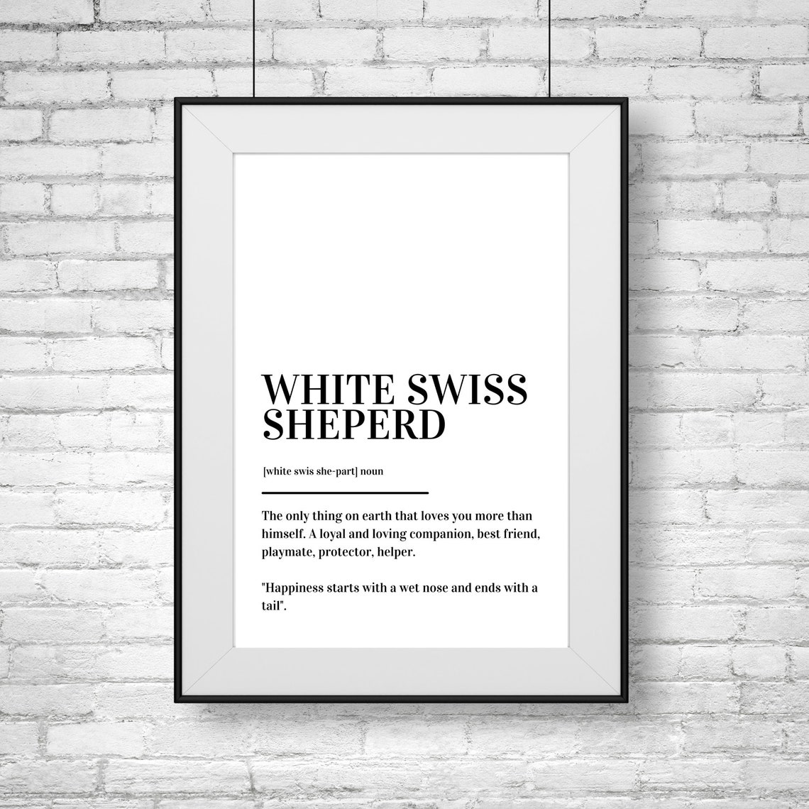 White Swiss Shepherd Definition Dog Breed Dictionary Companion Poster - Image 2