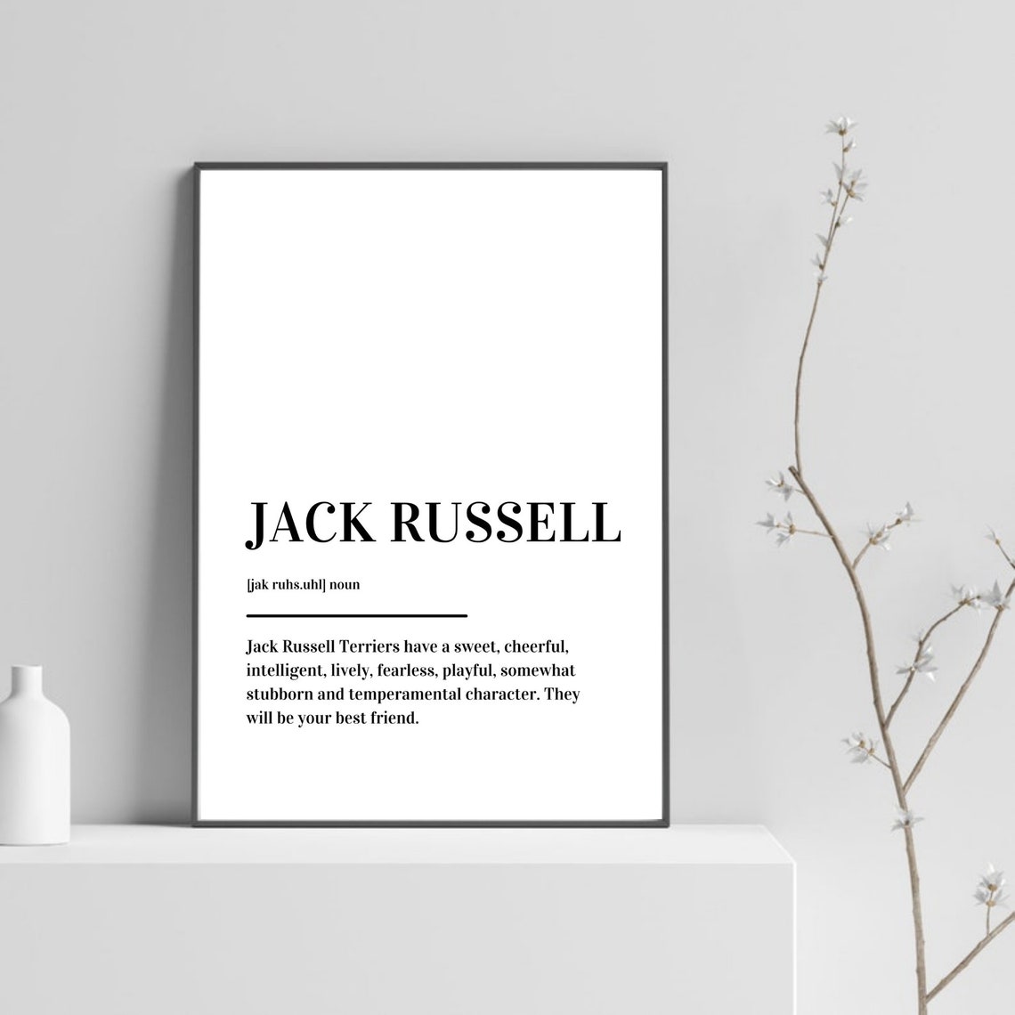 Jack Russell Terrier Definition Dog Lover Dictionary Style Poster