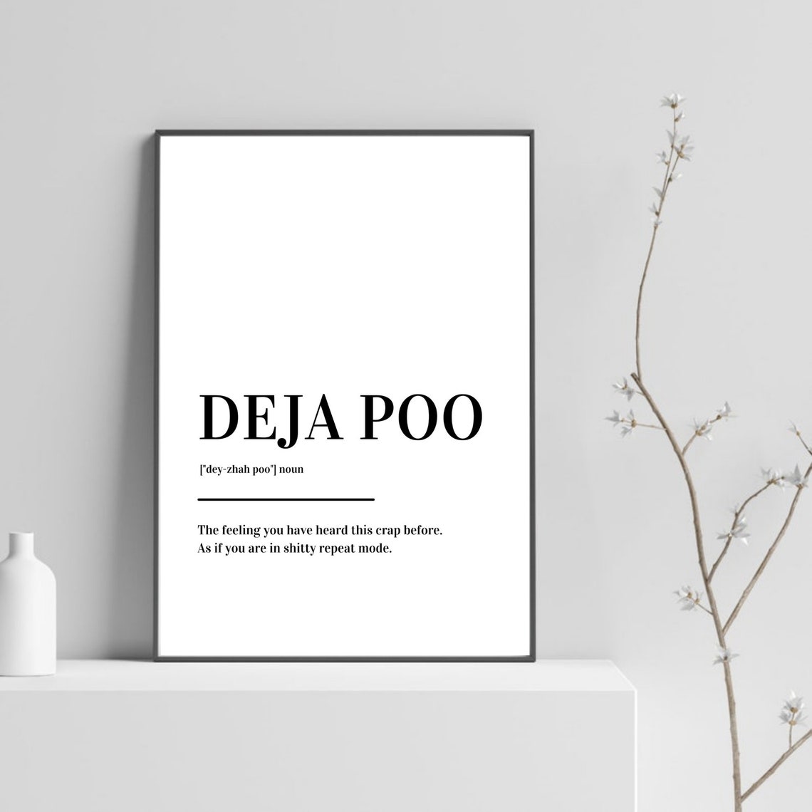 Deja Poo Funny Definition Dictionary Style Bathroom Humor Poster