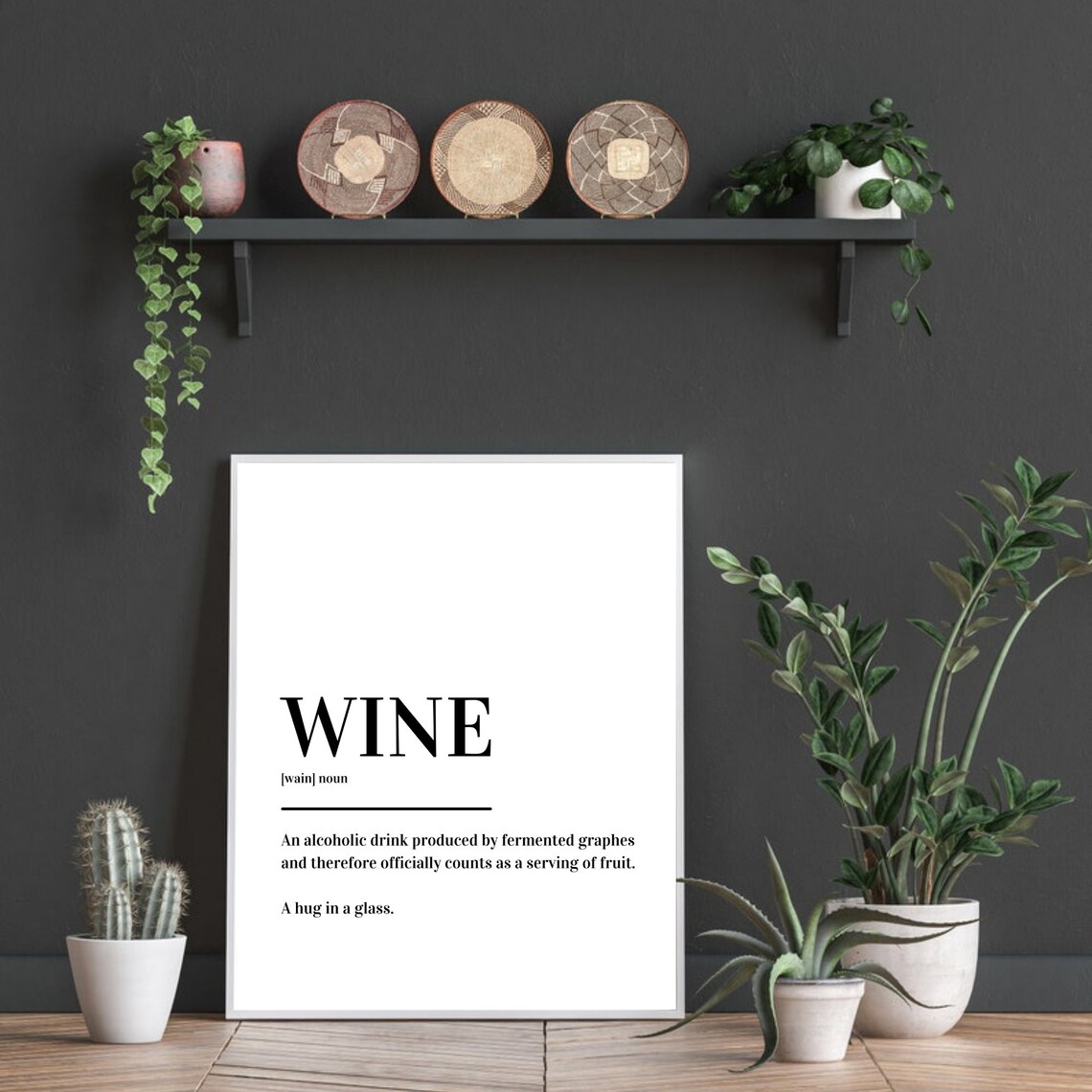 Wine Definition Funny Dictionary Serving of Fruit Humor Minimalist Poster - Image 3