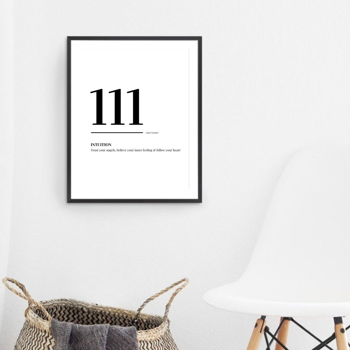 111 Angel Number Intuition Meaning Minimalist Spiritual Poster - Image 3