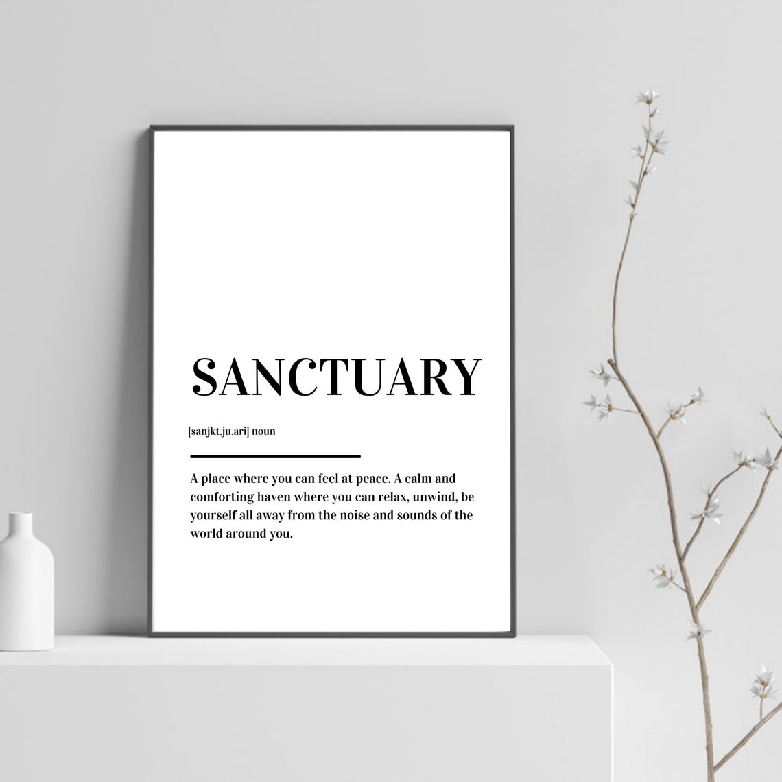 Sanctuary Dictionary Definition Poster About Peace Calm And Relaxation