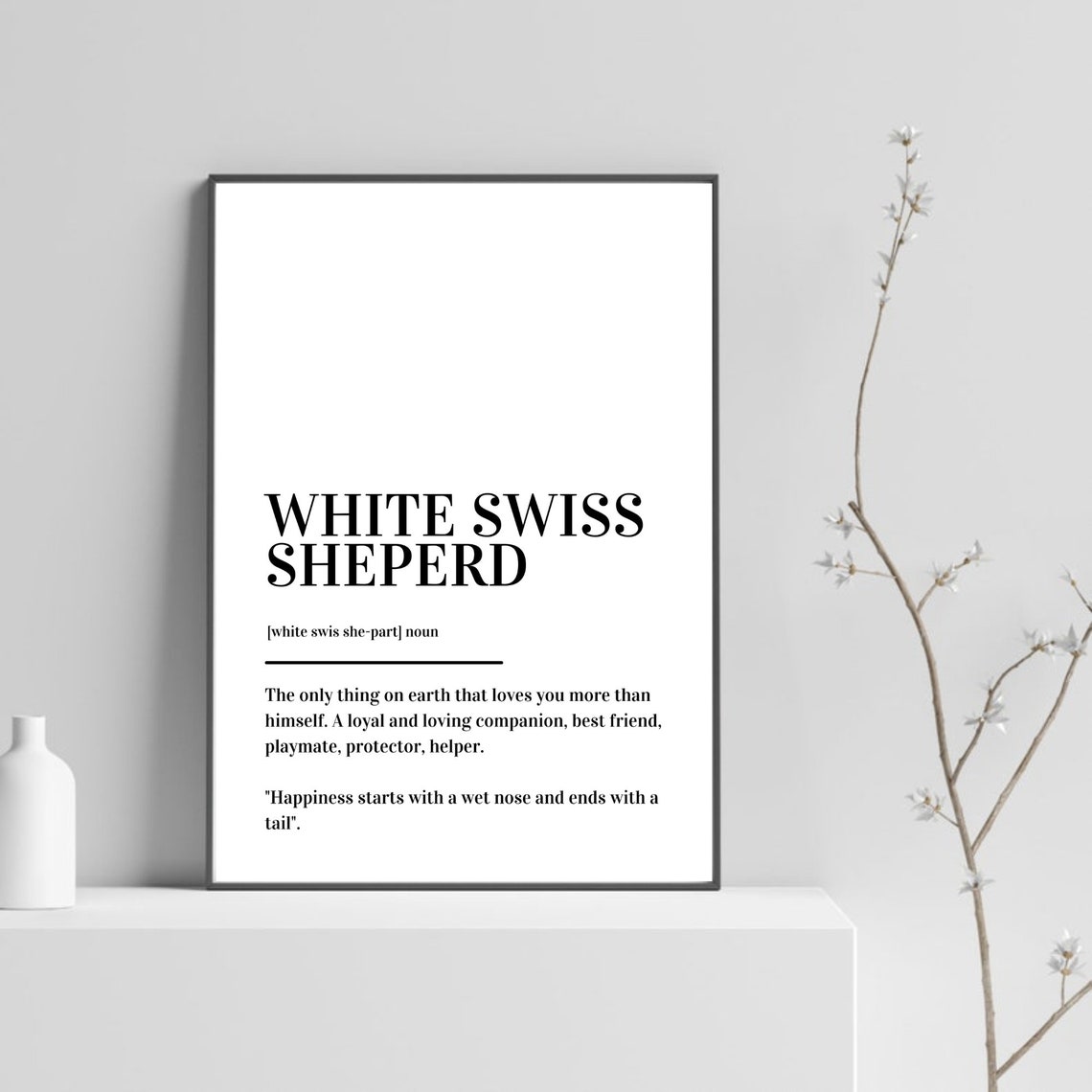 White Swiss Shepherd Definition Dog Breed Dictionary Companion Poster