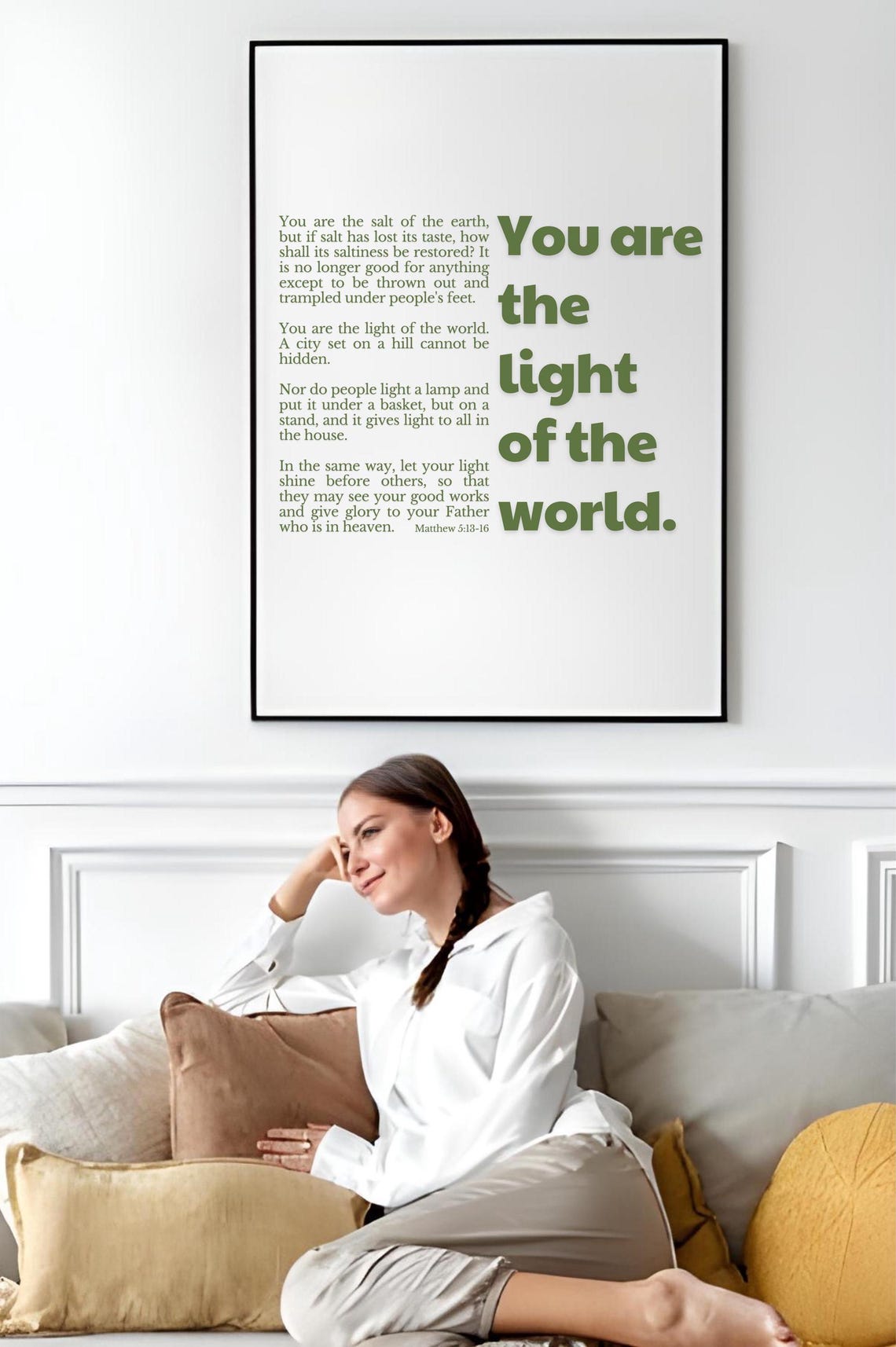 Be Salt And Light Matthew 513 16 Bible Verse Wall Art Christian Home Decor Modern Minimalist Scripture Bold Statement Design - Image 2
