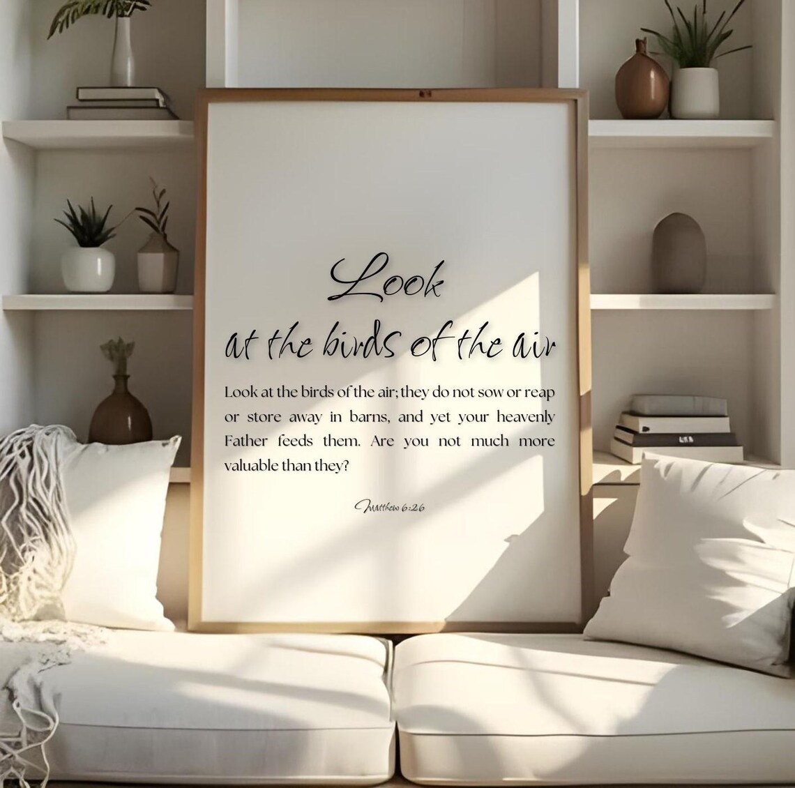Look At The Birds Of The Air Matthew 6:26 Christian Scripture Verse Poster - Image 4