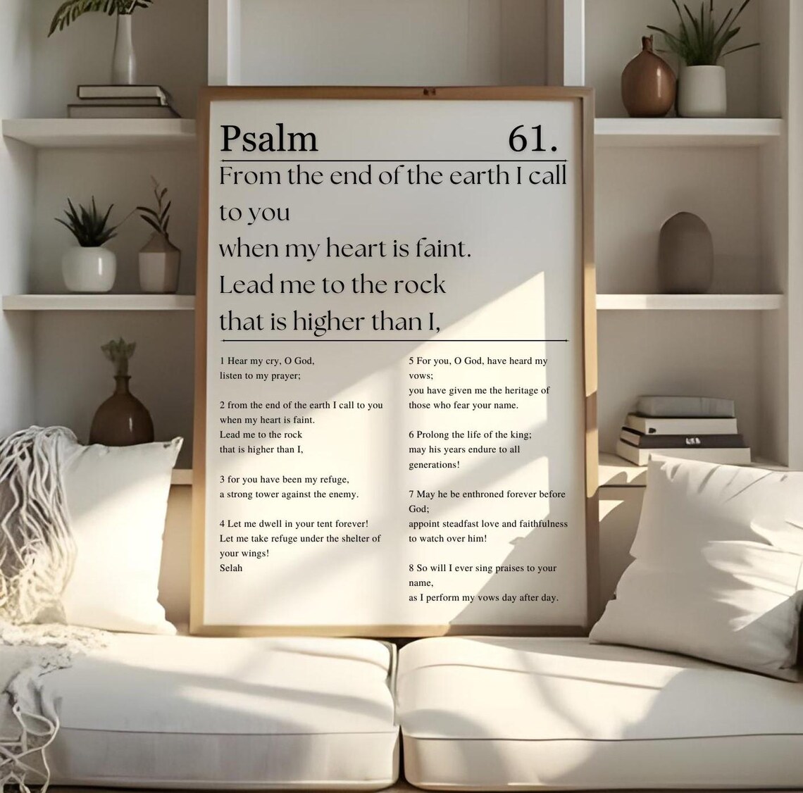 Psalm 61 Lead Me To The Rock Bible Verse Poster Christian Wall Art Print - Image 4
