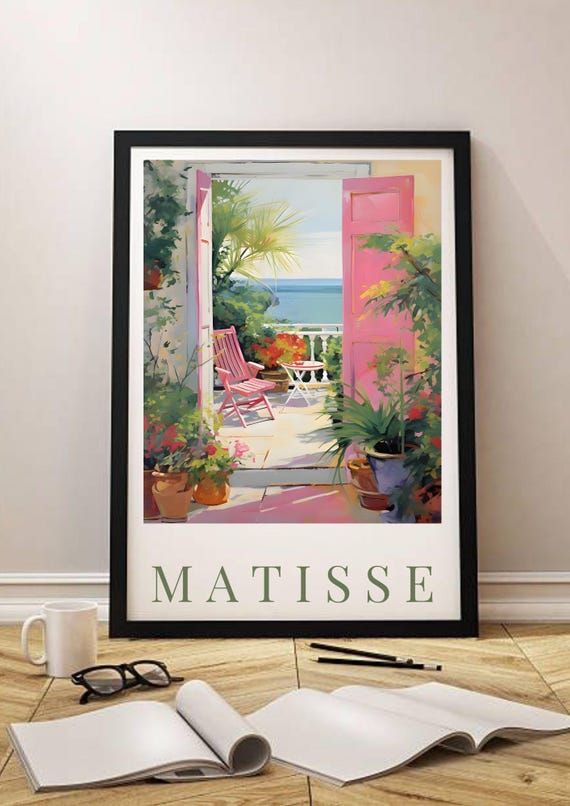 Henry Matisse Exhibition Poster Famous Gallery Wall Art Print Painting Art Print Floral Wall Print Garden Scenery Nature Living Room Art