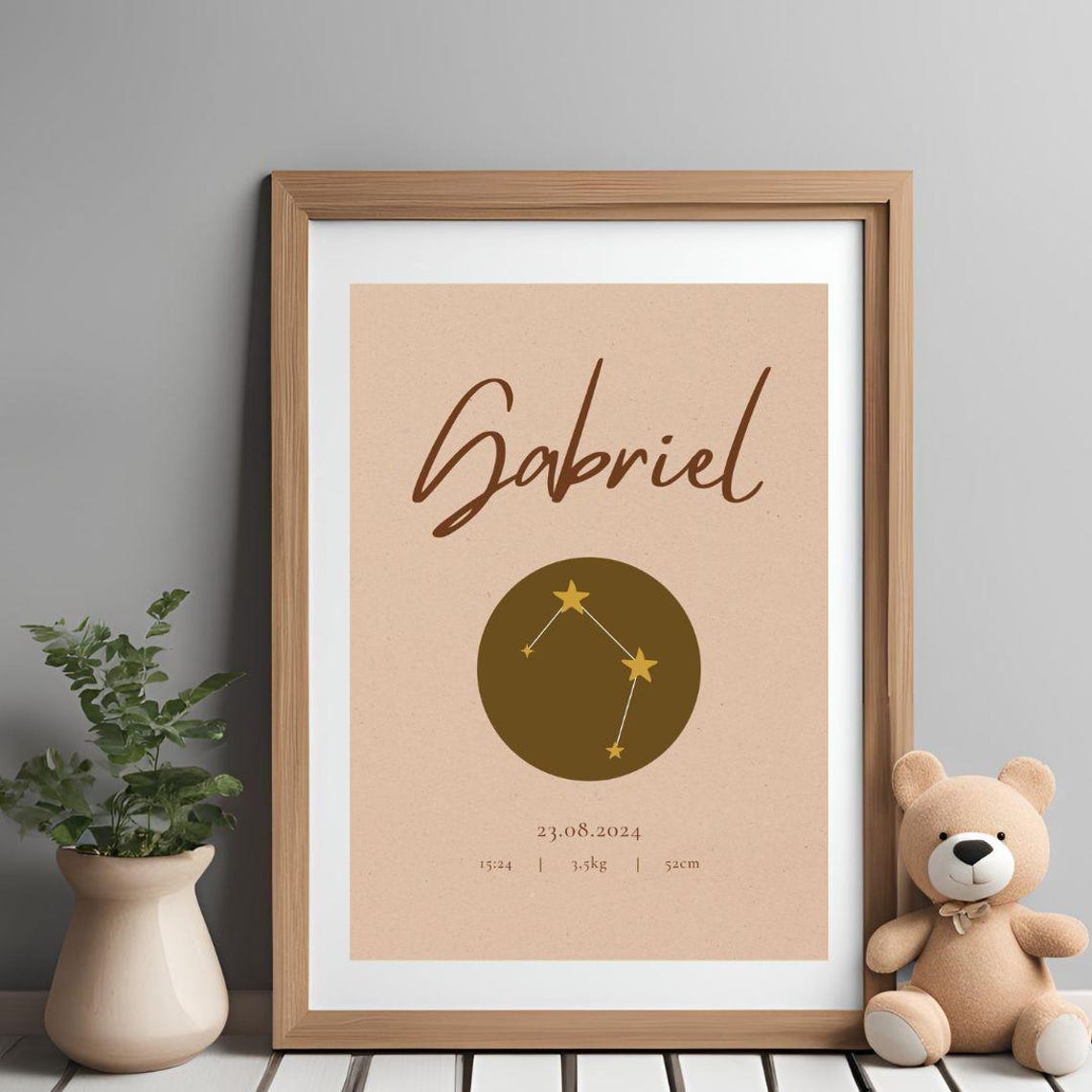 Personalized Constellation Name Baby Birth Keepsake Art Poster