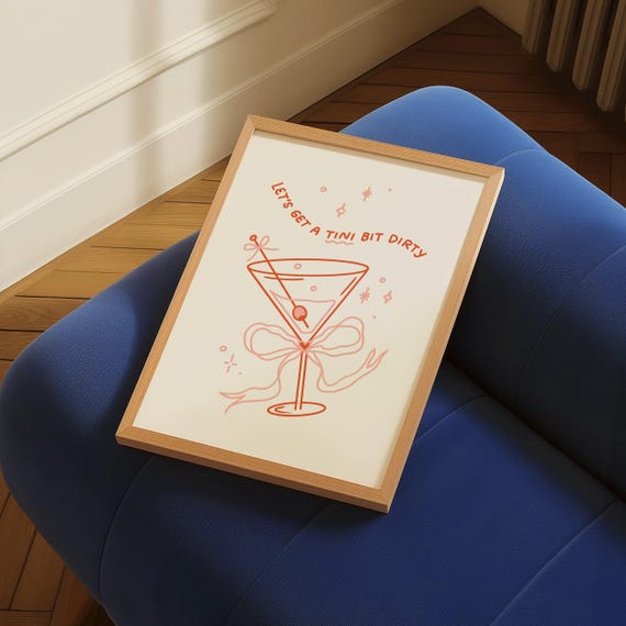 Bow Martini Print, Trendy Apartment Decor Poster