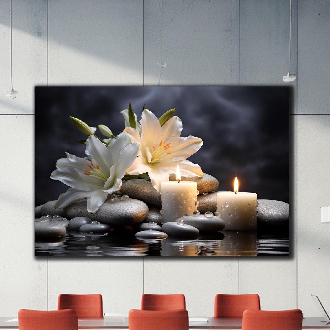 Lily Flower Tempered Glass Wall Art Glass Wall Decor Glass Printing Large Wall Art Glassware Vivid Colors Glass Picture Photo On Glass
