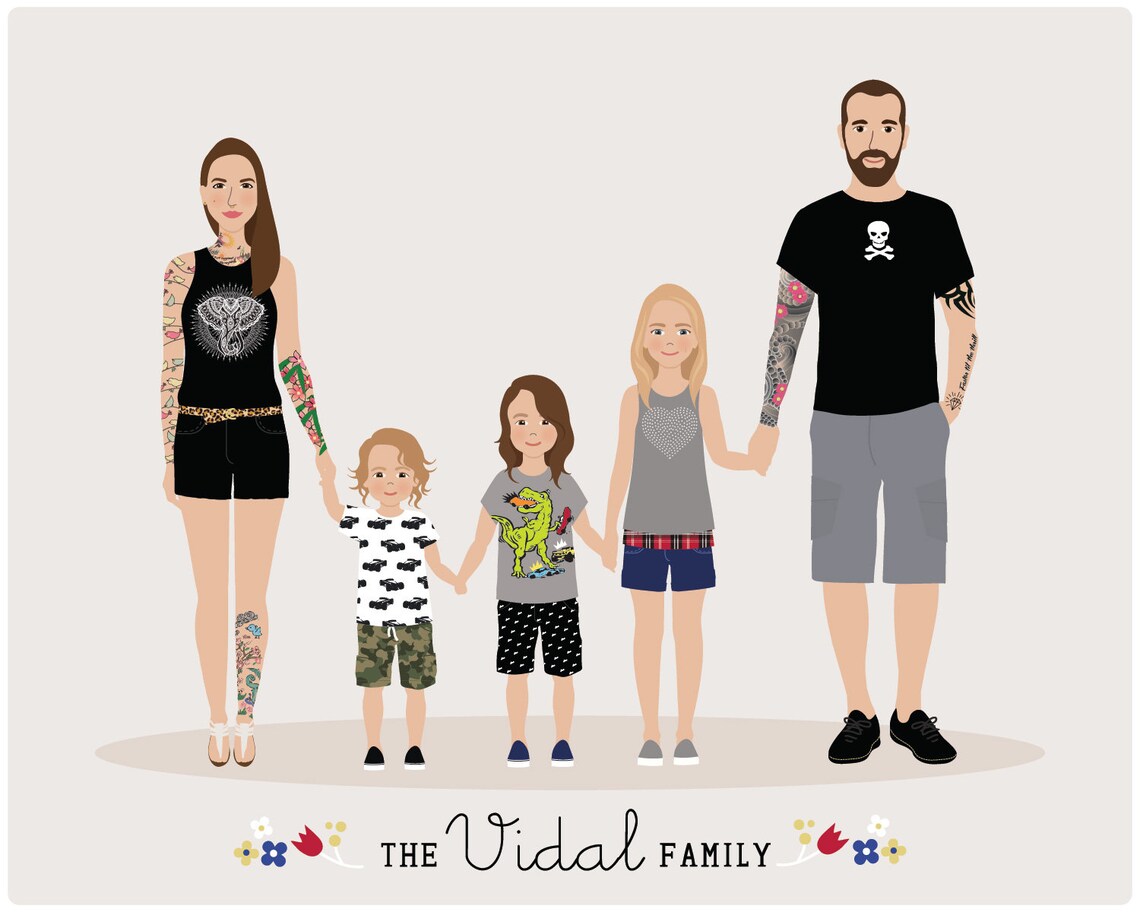 Custom Family Portrait, Family Gift - Image 3