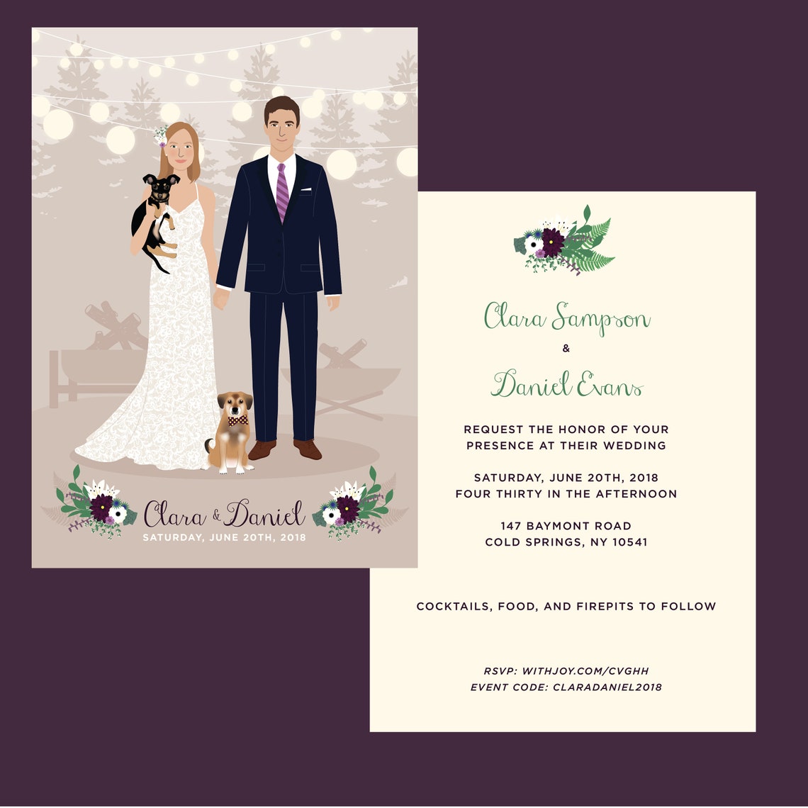 Custom Wedding Portrait Invitation - Image 5