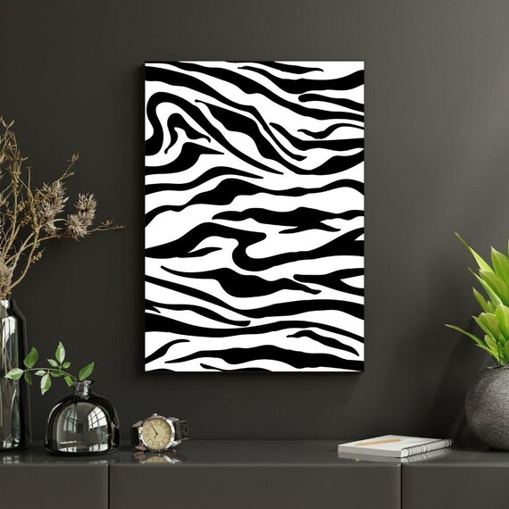 Black And White Abstract Line Art Print Modern Minimalist Decor