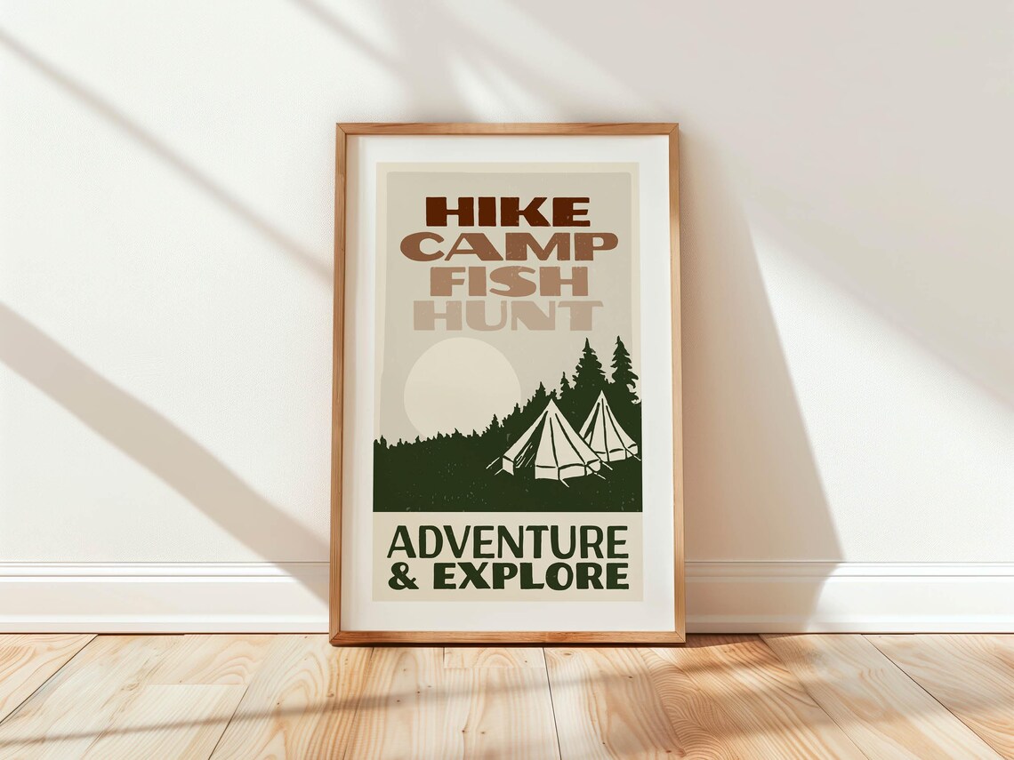 Fun Hiking Camping Retro Camping Travel Poster