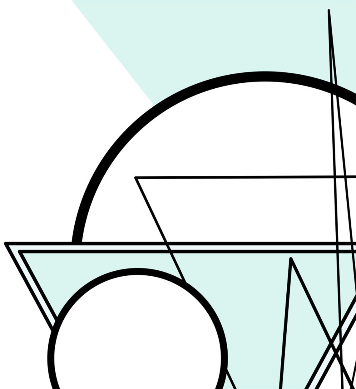 Abstract Geometric Art Print, Mint Green Decor - Image 3