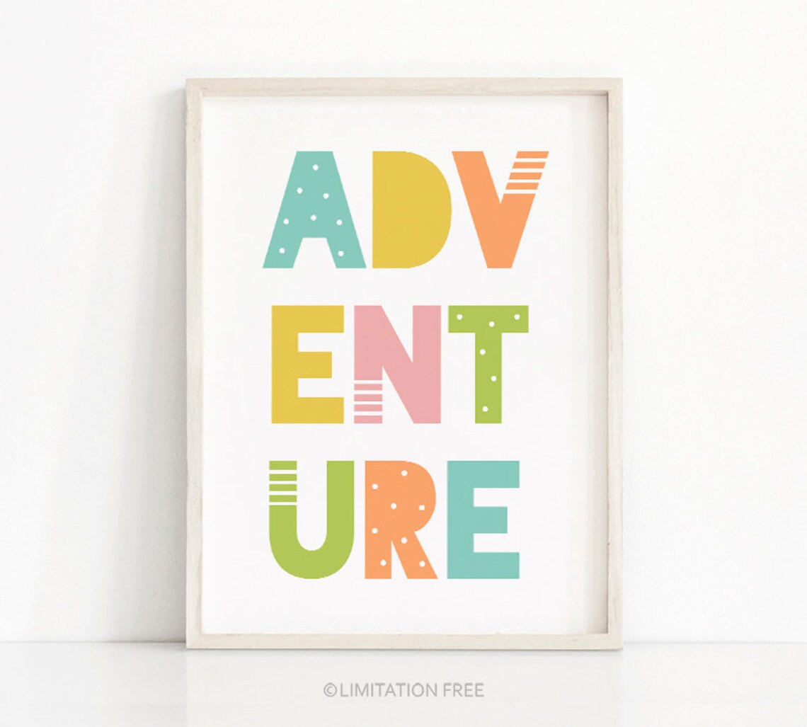 Kids Adventure Playroom Art Print, Nursery Decor