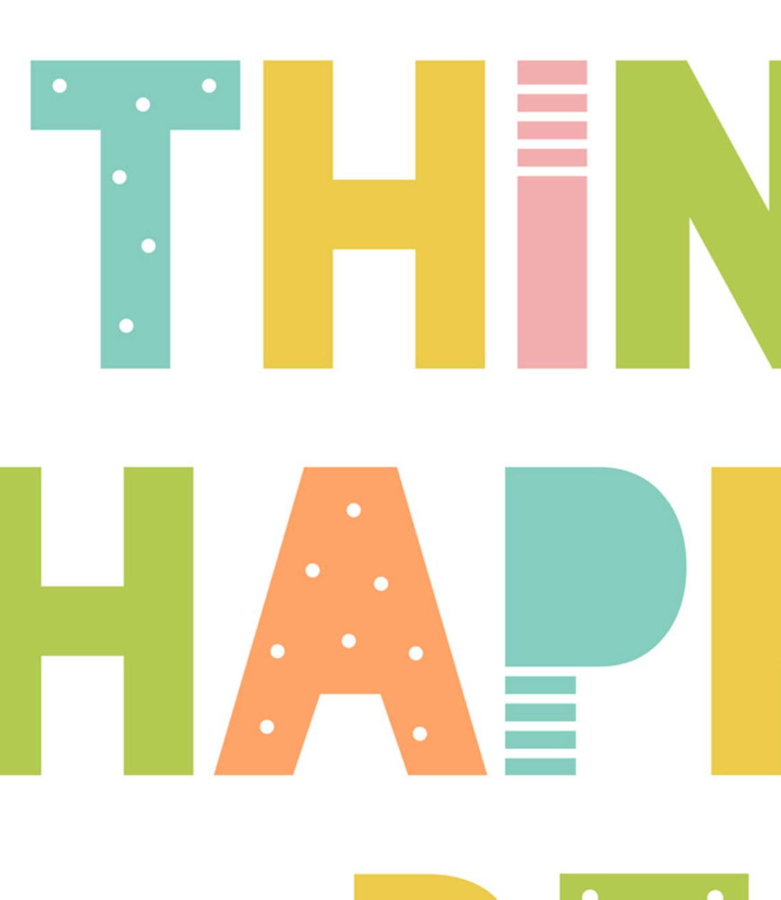 Be Happy Nursery Quote Art Print for Kids Rooms - Image 4