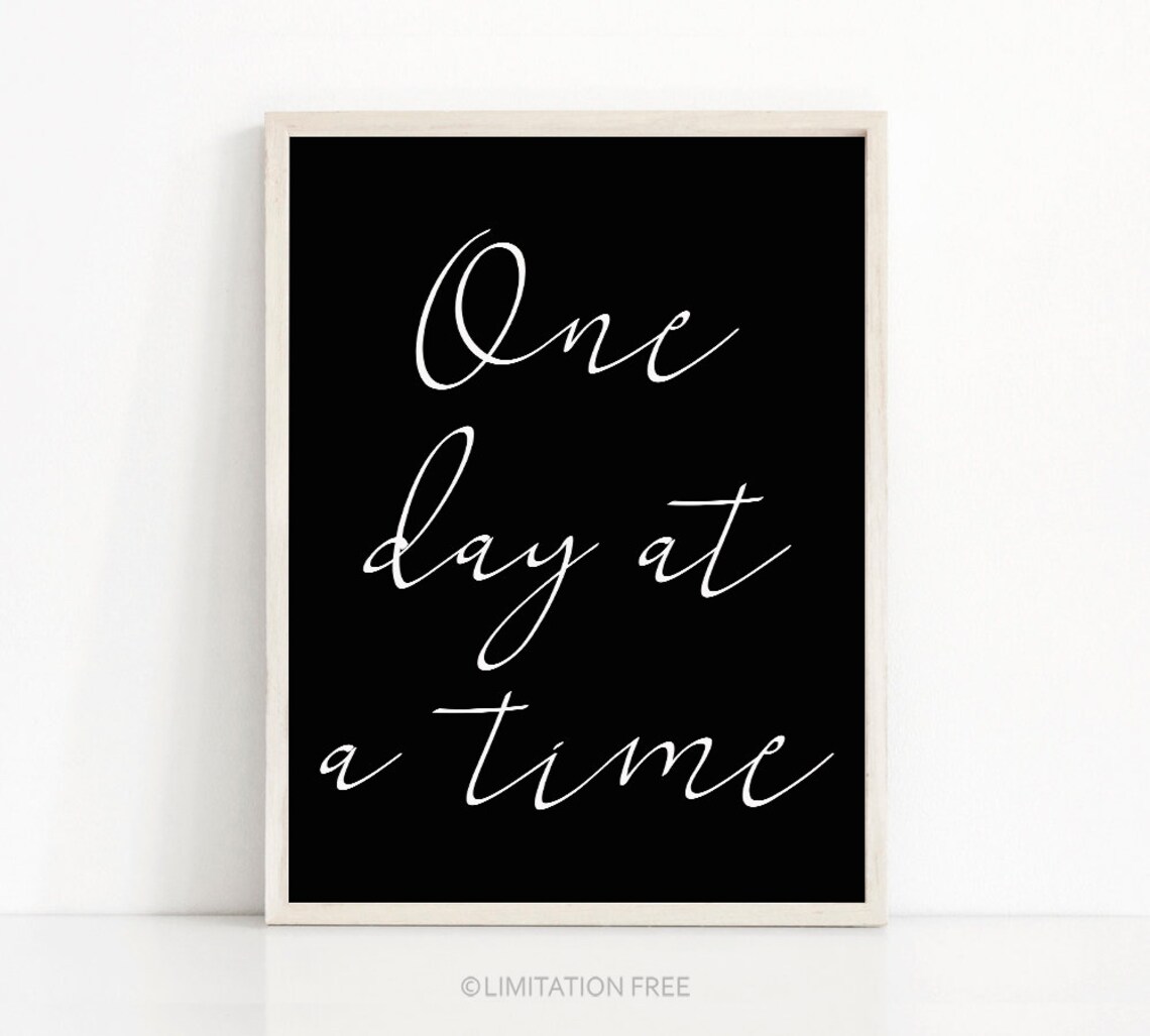 Inspirational Typography Quote Art Print, Black and White