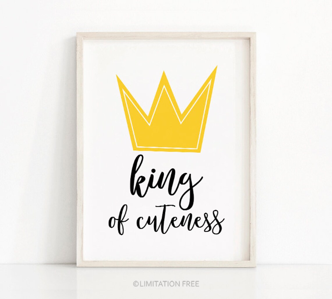 Crown Nursery Art Print, Boys Kids Room Decor