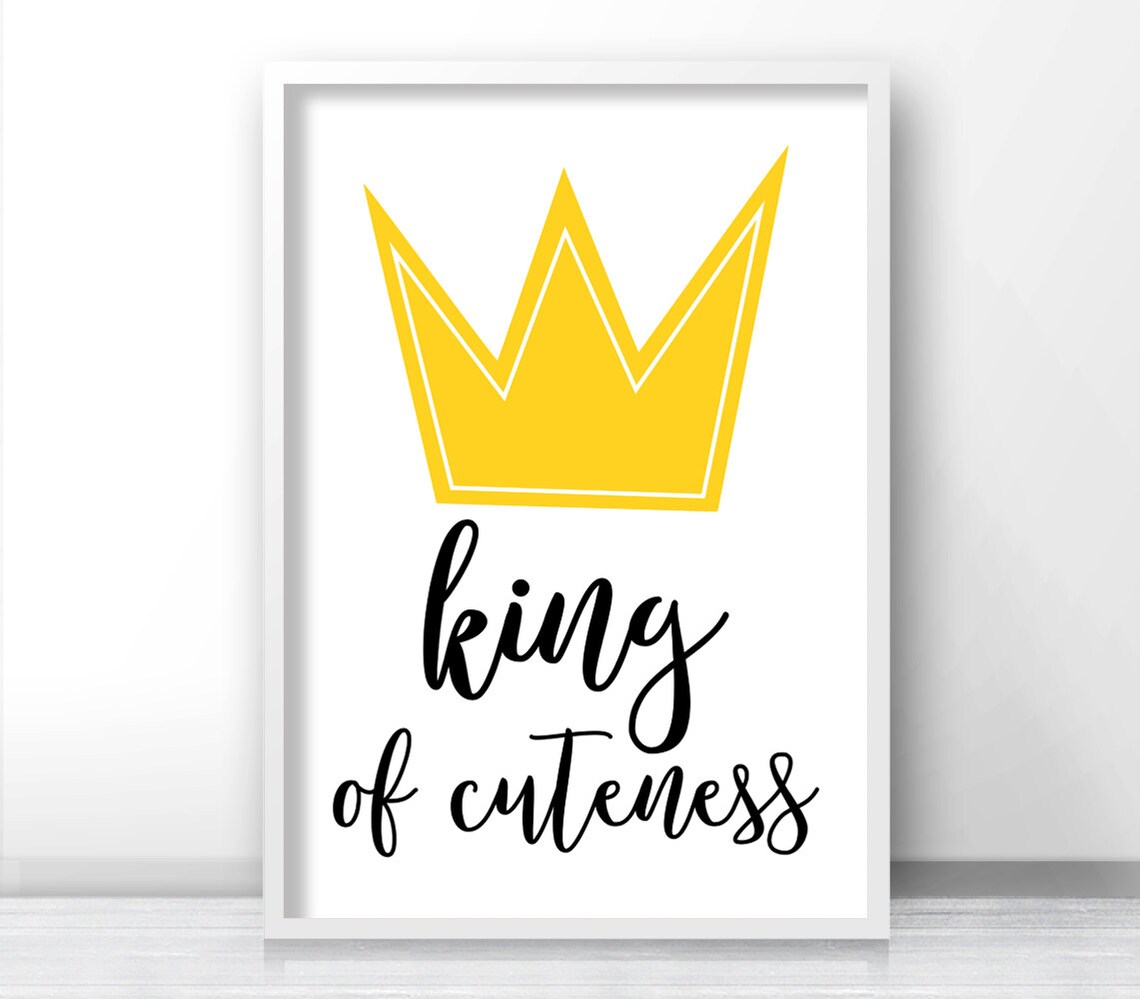 Crown Nursery Art Print, Boys Kids Room Decor - Image 3