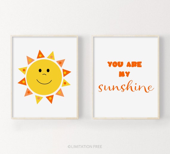 You Are My Sunshine Kids Nursery Quote Art Print