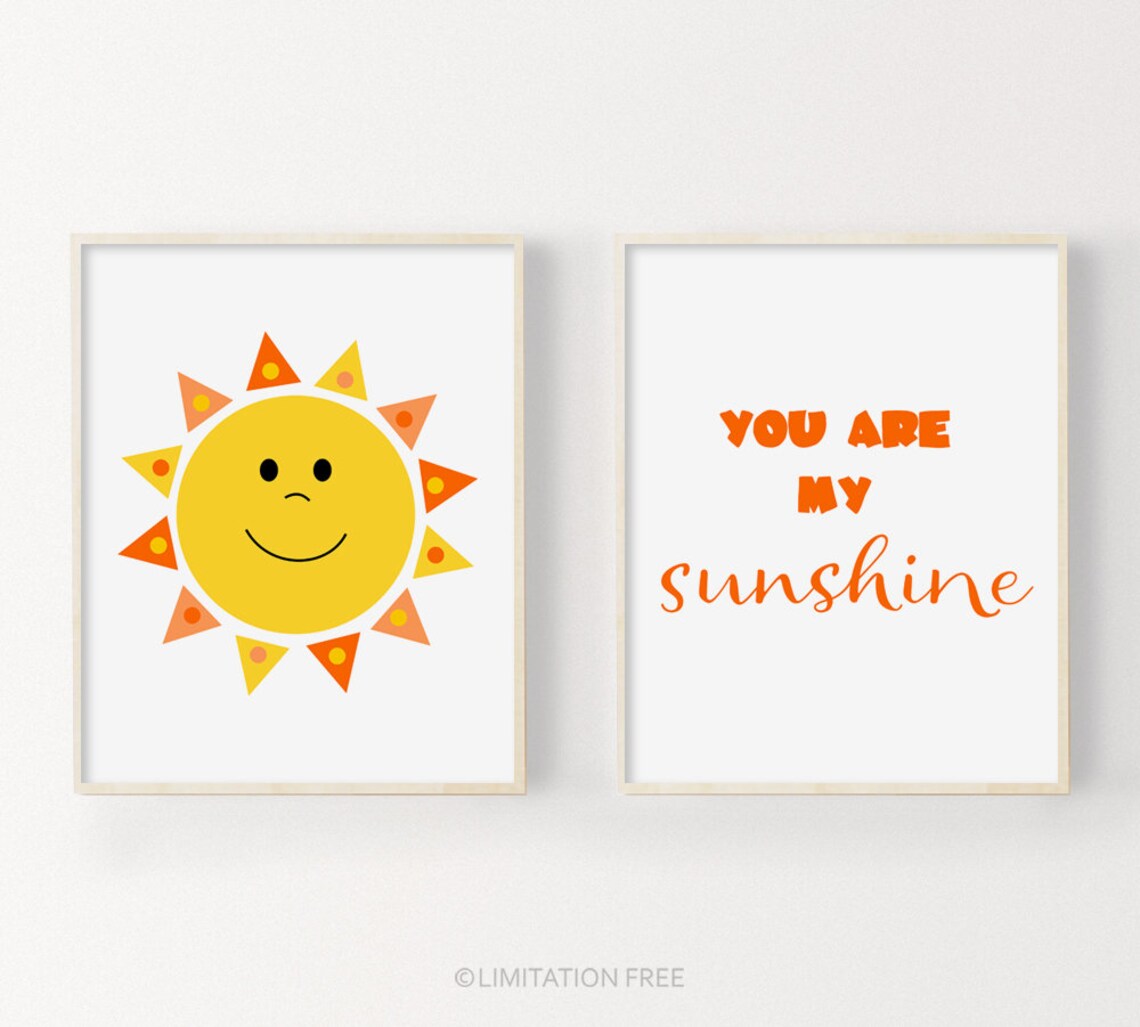 You Are My Sunshine Kids Nursery Quote Art Print