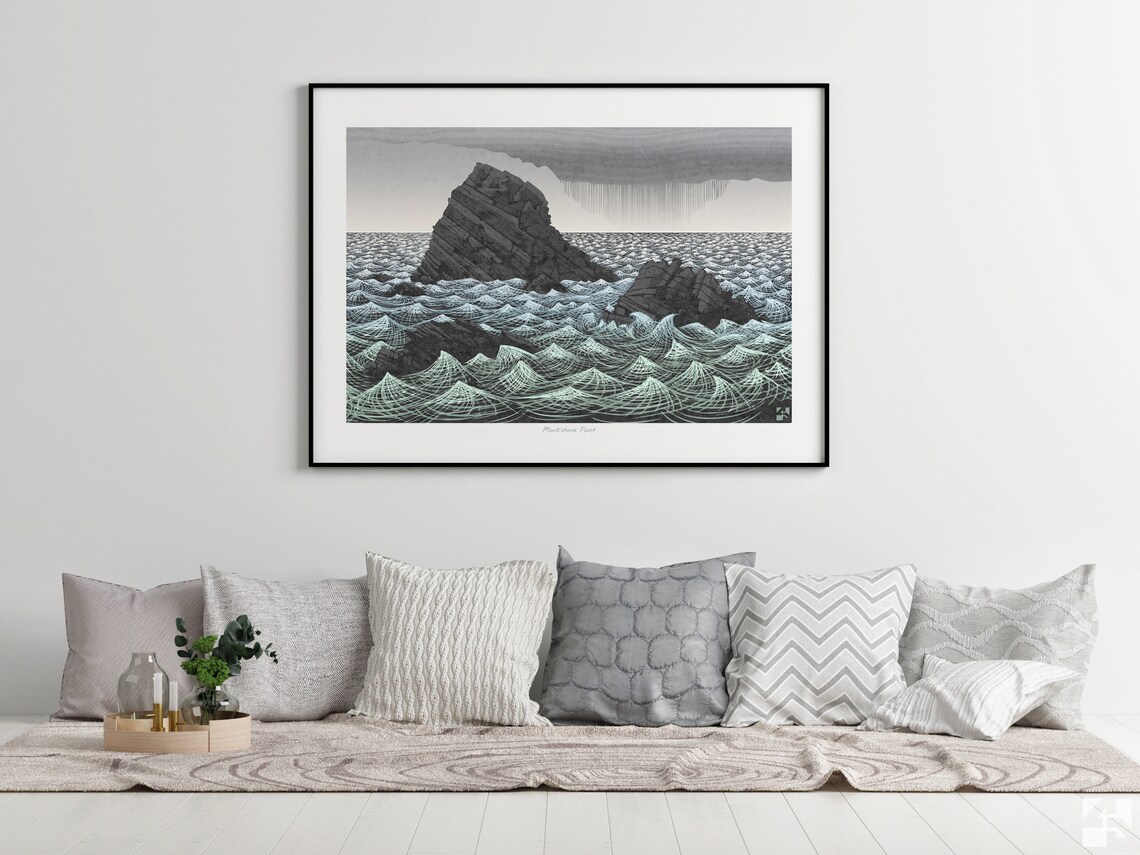 Monkstone Point Pembrokeshire Wales Travel Poster - Image 2
