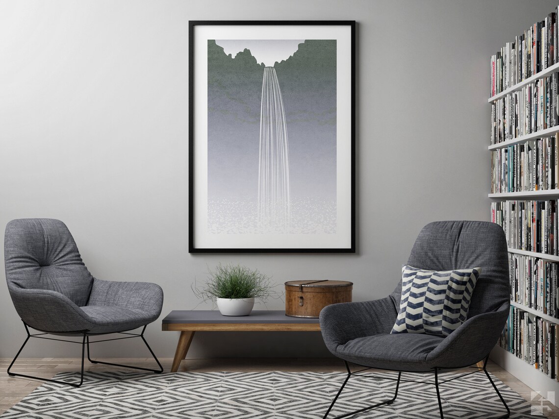 Svartifoss Minimalist Iceland Landscape Art Print - Image 2