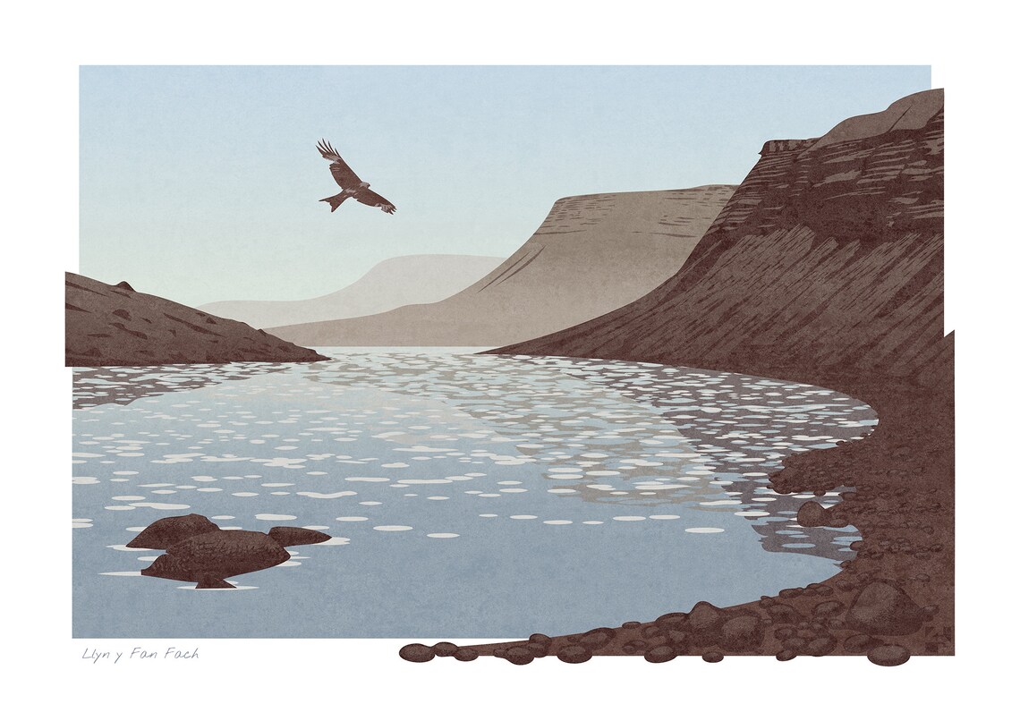 Llyn Y Fan Fach Brecon Beacons Travel Poster - Image 2