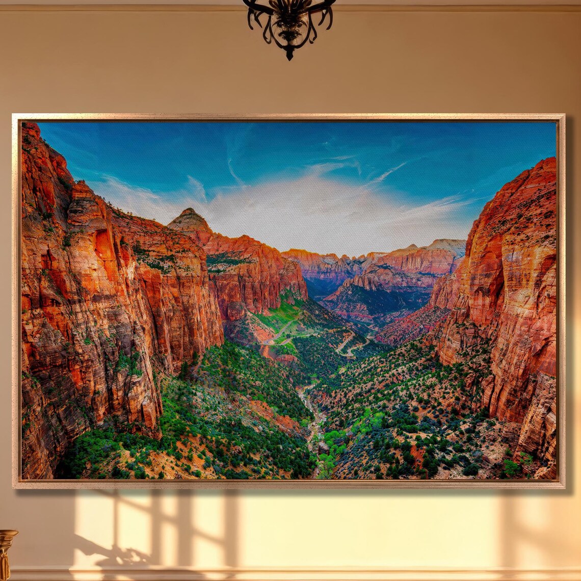 Zion Canyon Panoramic Art Print, Utah National Park