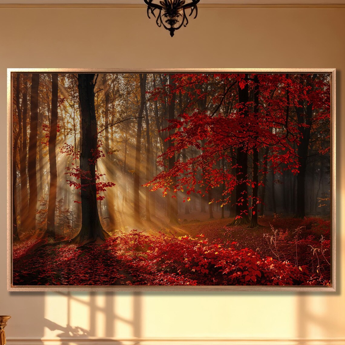 Enchanted Autumn Forest, Misty Woods Art Print