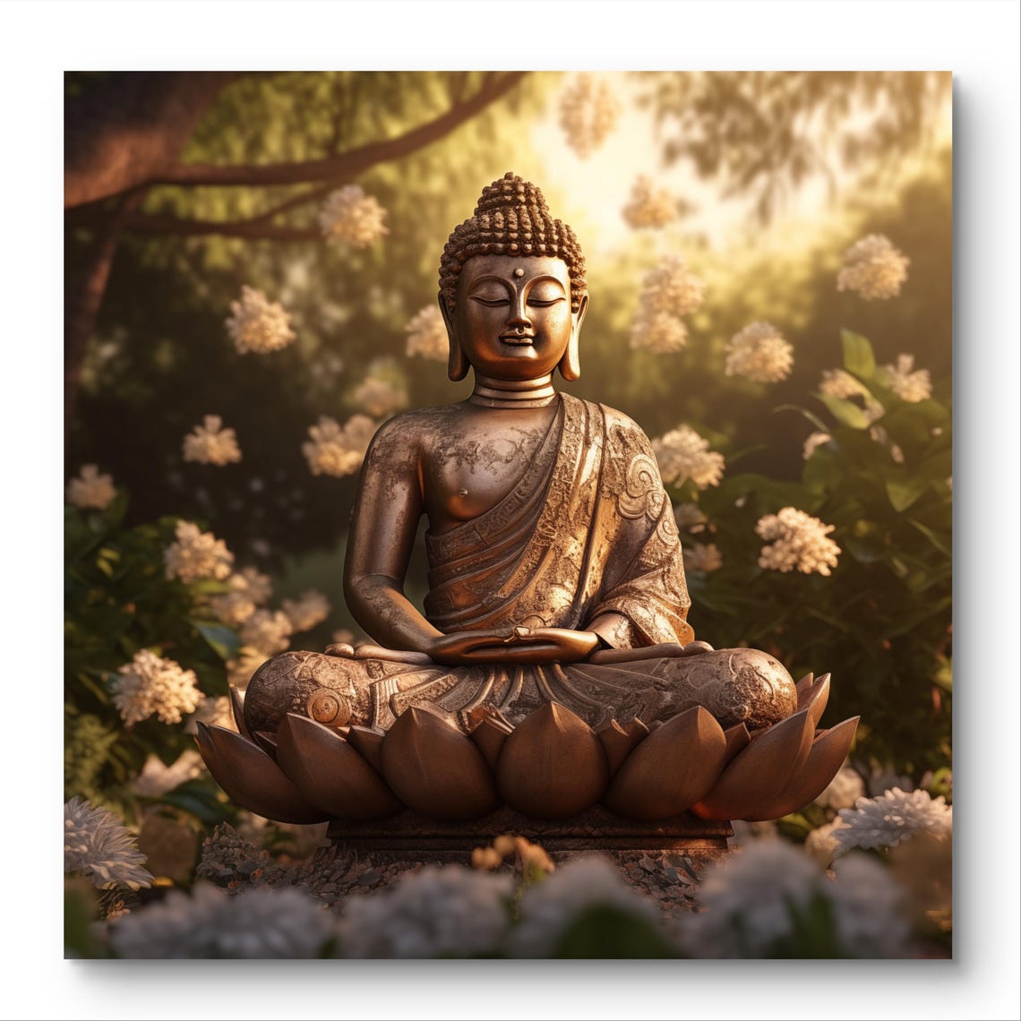Serene Buddha Statue Zen Meditation Poster for Yoga Studio Relaxation - Image 2