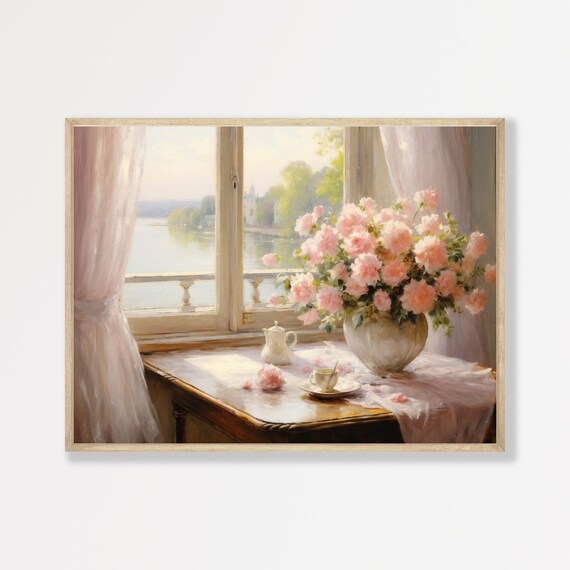 Flower Still Life, Retro French Kitchen Poster