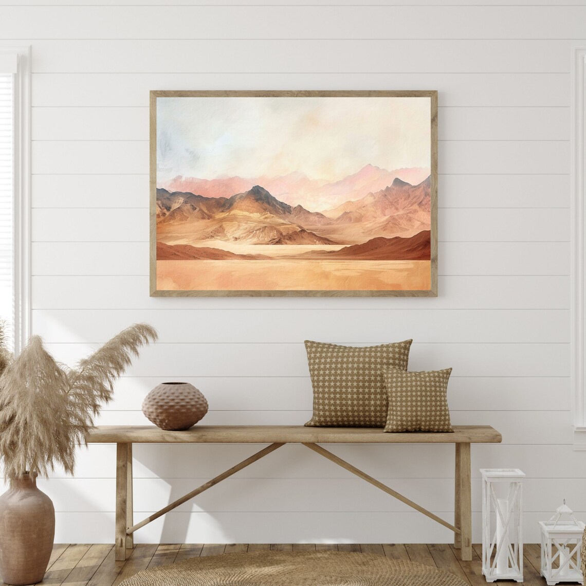 Desert Mountains Retro Boho Landscape Art Print - Image 3