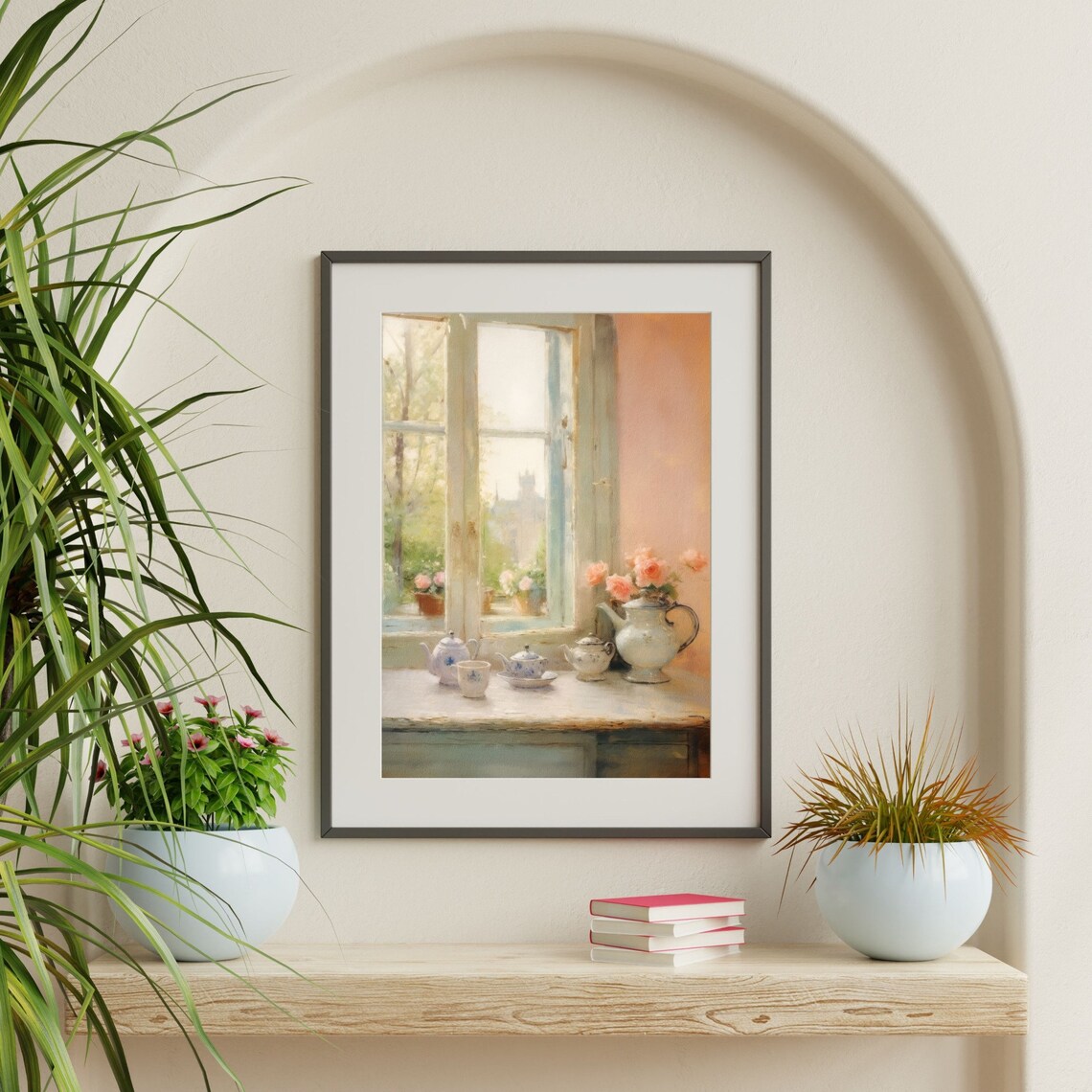 Rustic Still Life Retro Pastel Interior Art Print - Image 2