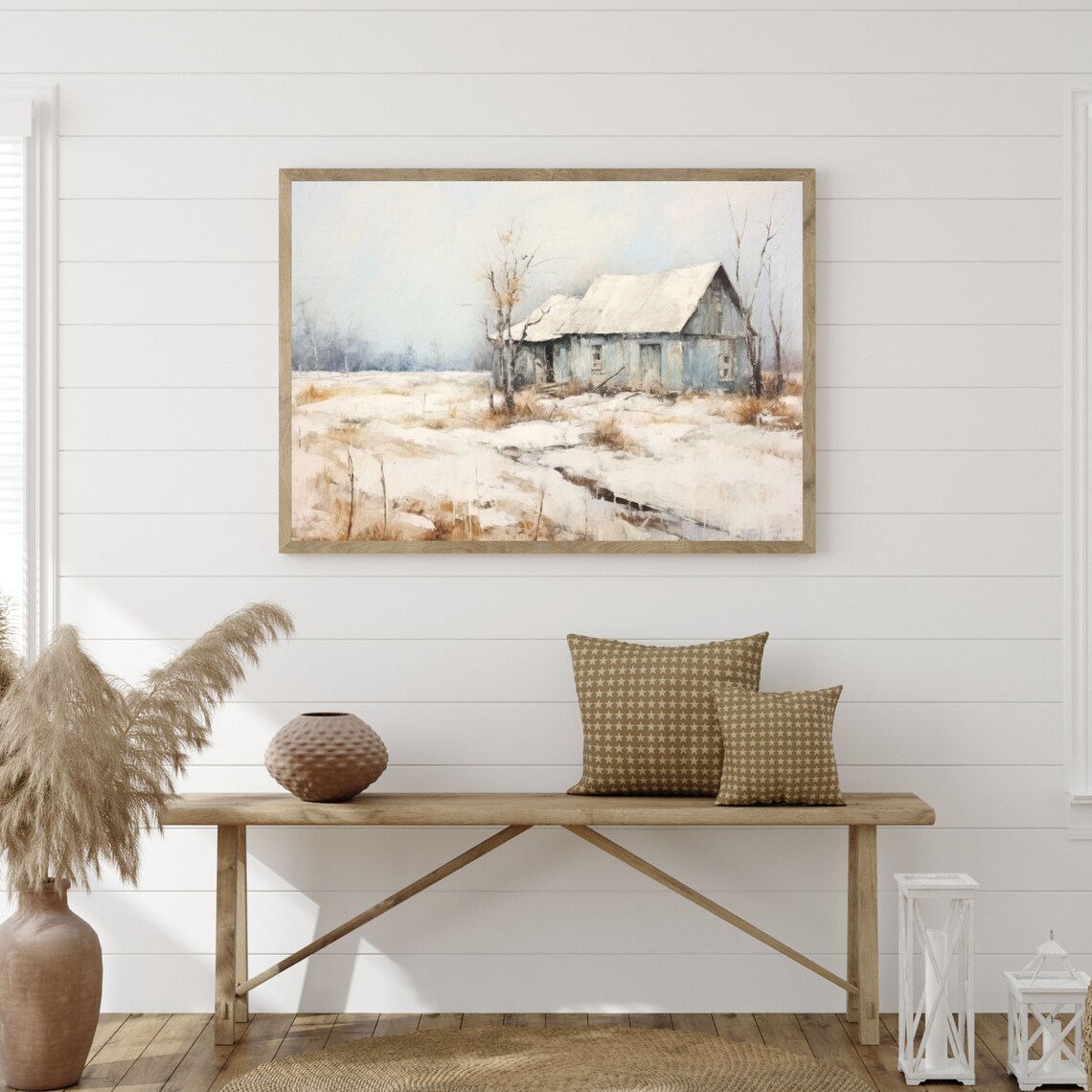 Winter Landscape Print, Retro Farmhouse Art Print - Image 3
