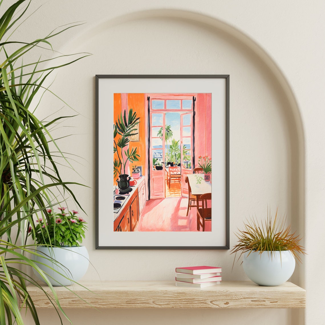 Matisse Style Sunlit Pink Kitchen Terrace Sea View Boho Wall Poster - Image 2