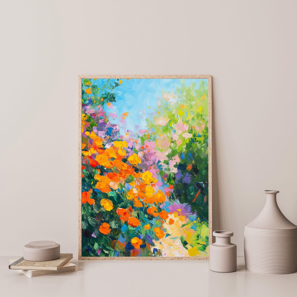Flower Garden Painting, Vintage Floral Farmhouse Art Print - Image 3