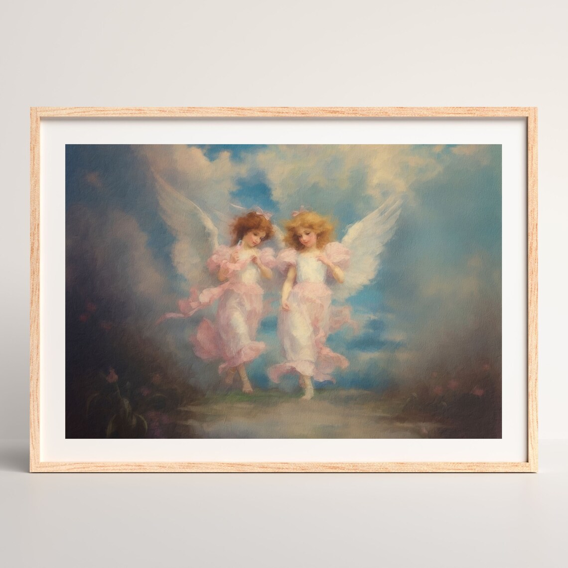Angels Mythology Retro Oil Painting Art Print - Image 2