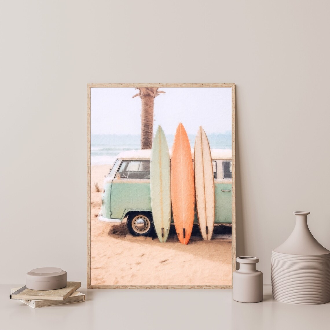 Coastal Surf Retro Pastel Beachy Art Print - Image 3