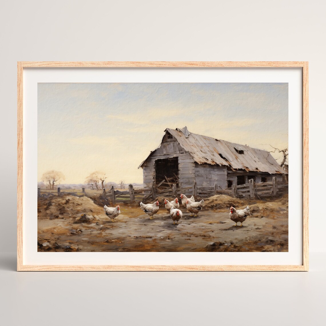 Vintage Chickens Rustic Farmhouse Wall Art Print - Image 2