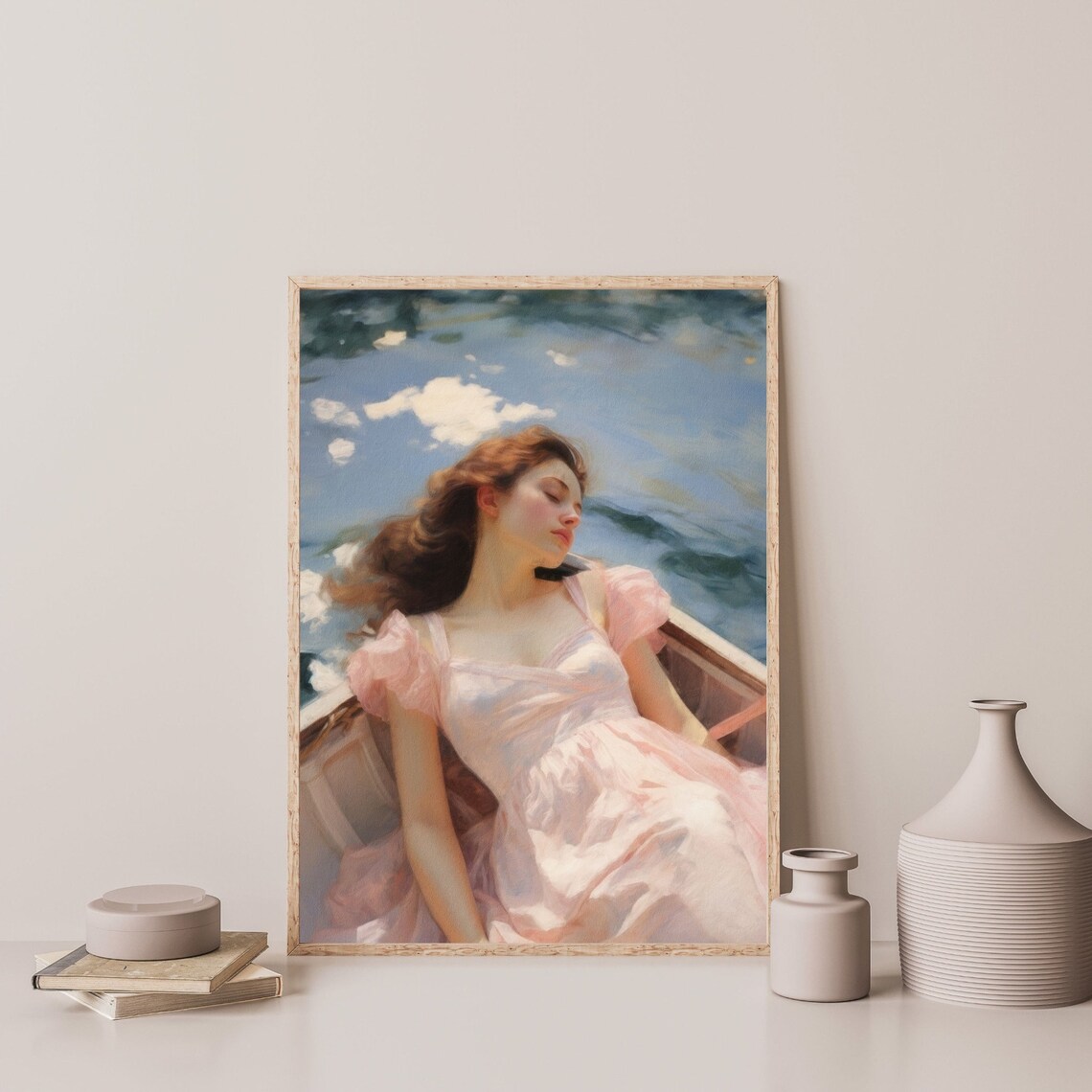 Retro Vintage Woman Portrait Art Print, Minimal - Image 3