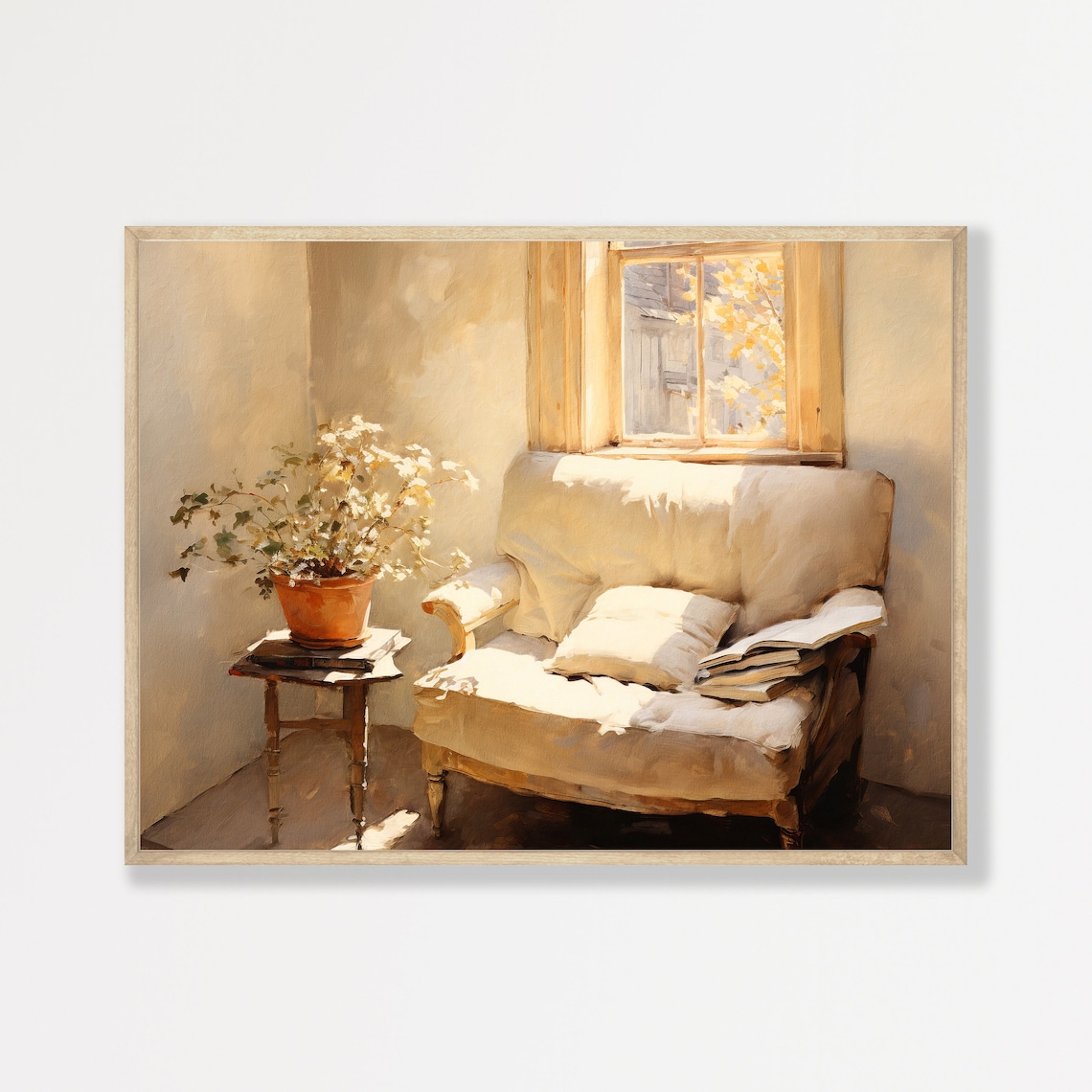 Neutral Still Life, Vintage Living Room Art Print