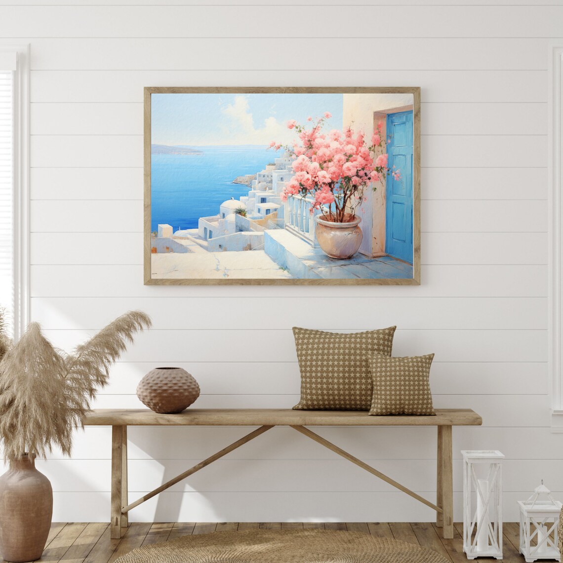 Santorini Vintage Greece Travel Poster, Pastel Aesthetic - Image 3