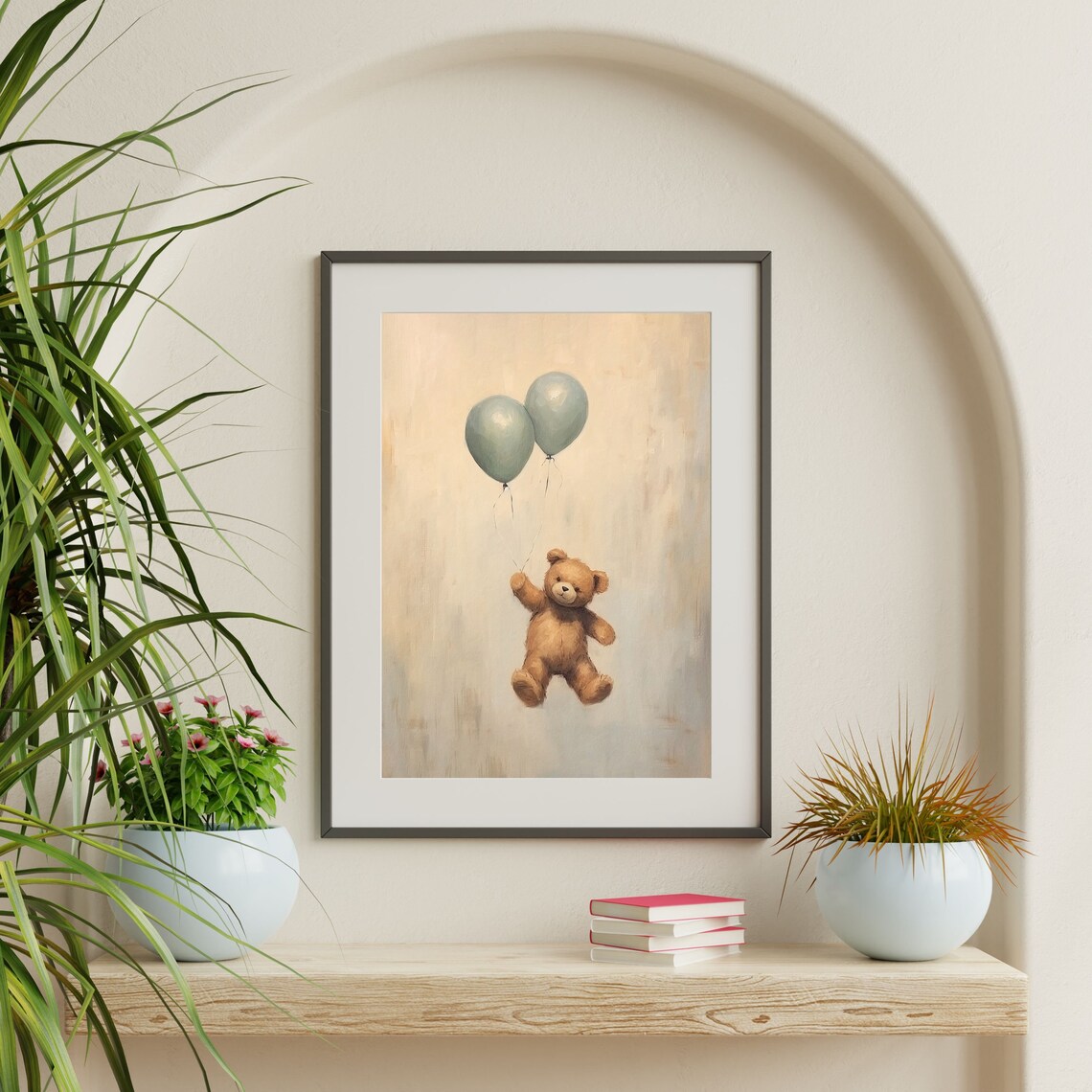 Teddy Bear Retro Kids Room Art Print, Nursery Decor - Image 2