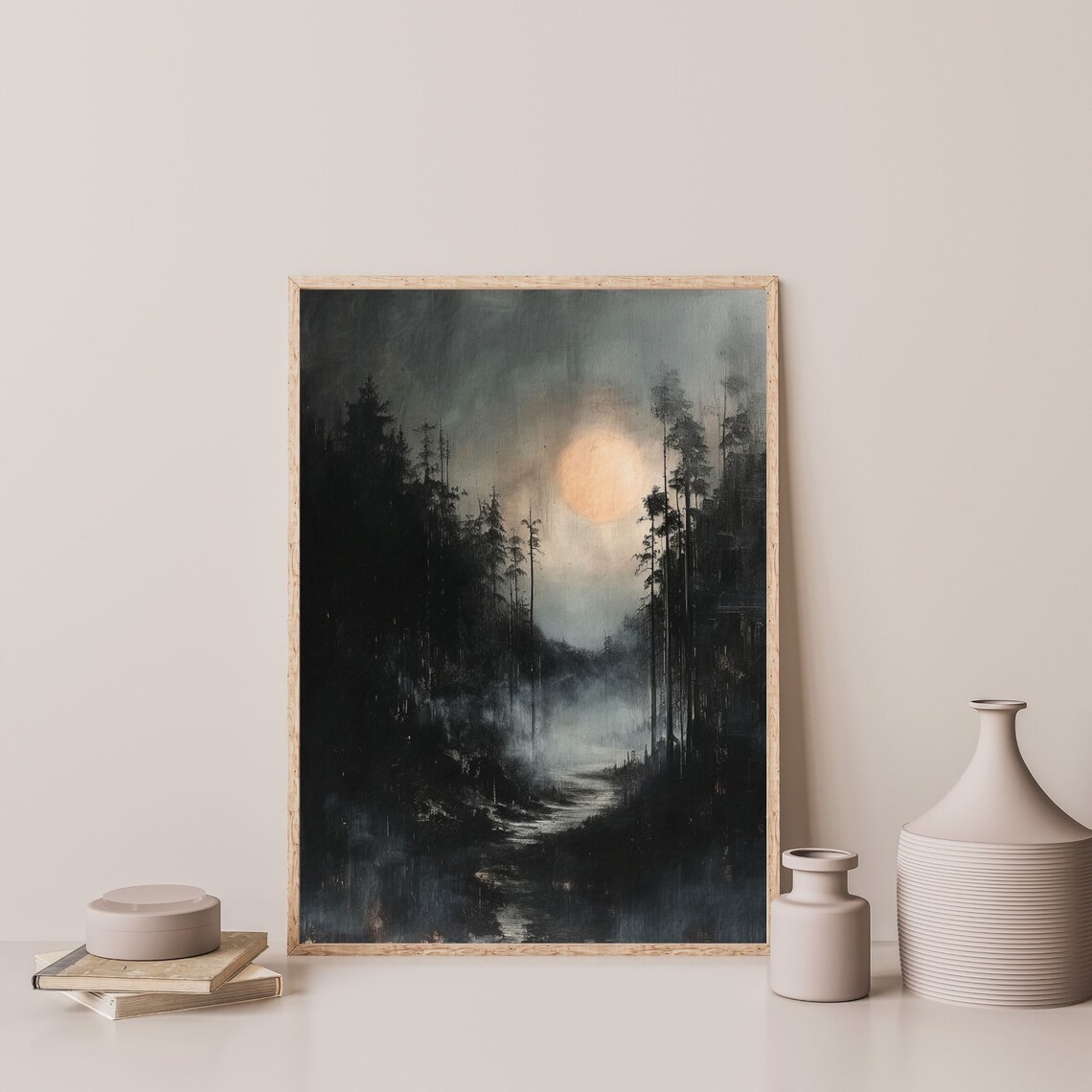 Dark Moon Vintage Gothic Art Print, Cottagecore - Image 3
