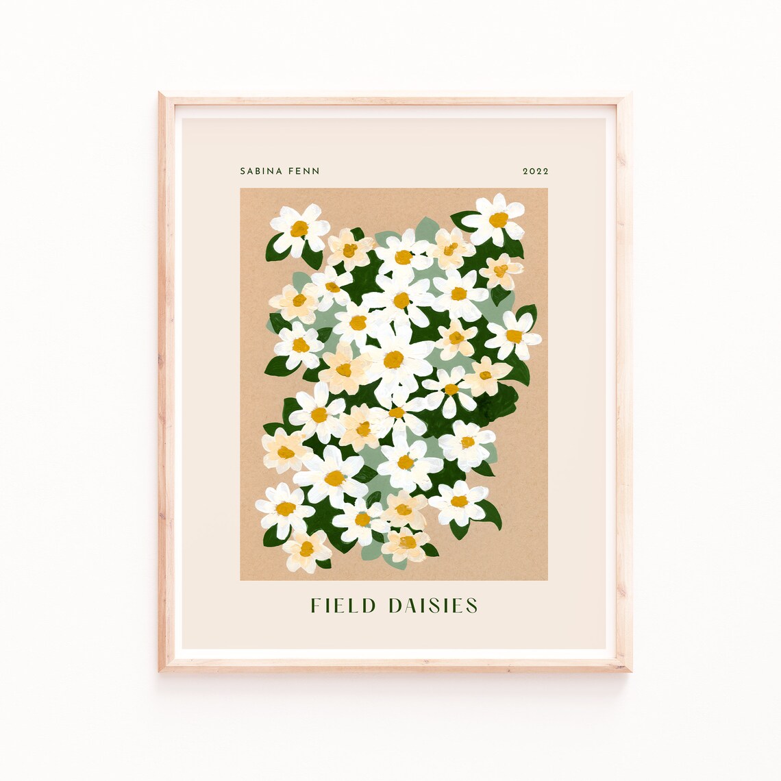 Daisy Art Print, Spring Flower Wall Decor