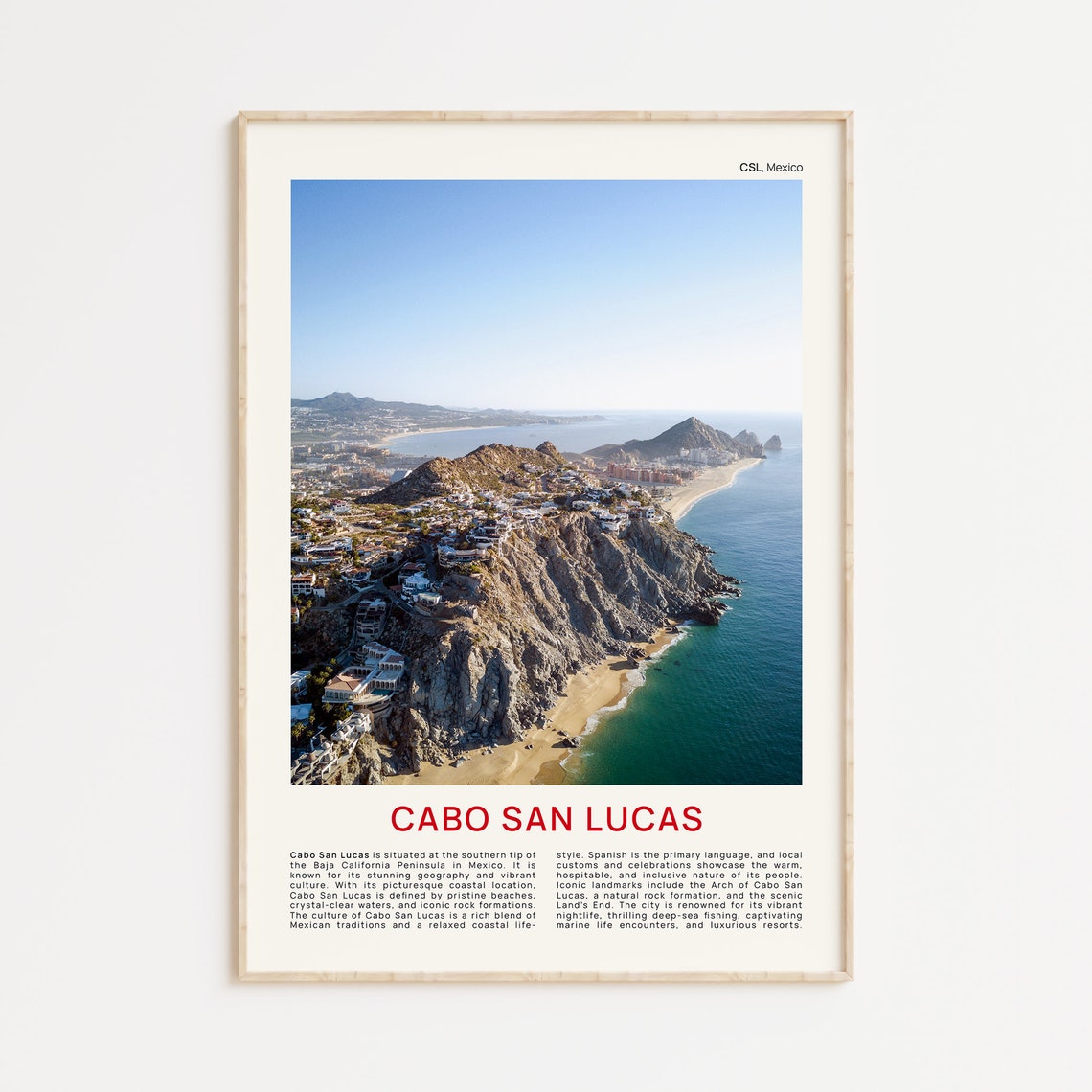 Cabo San Lucas Mexico Aerial Coastal Arch Rock Ocean Photo Poster