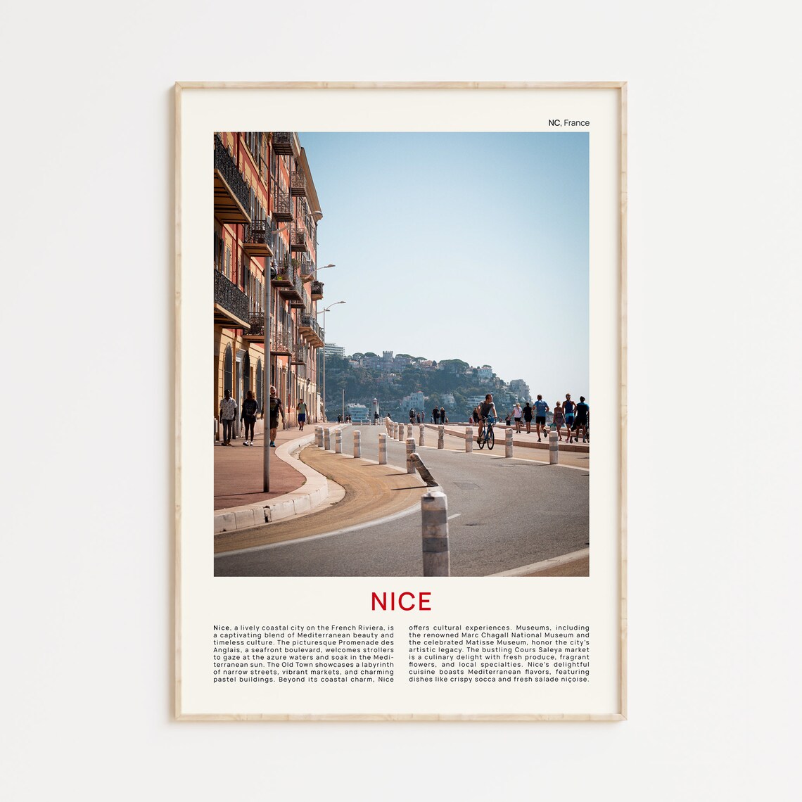 Nice France Promenade des Anglais Seafront Photo Travel Poster