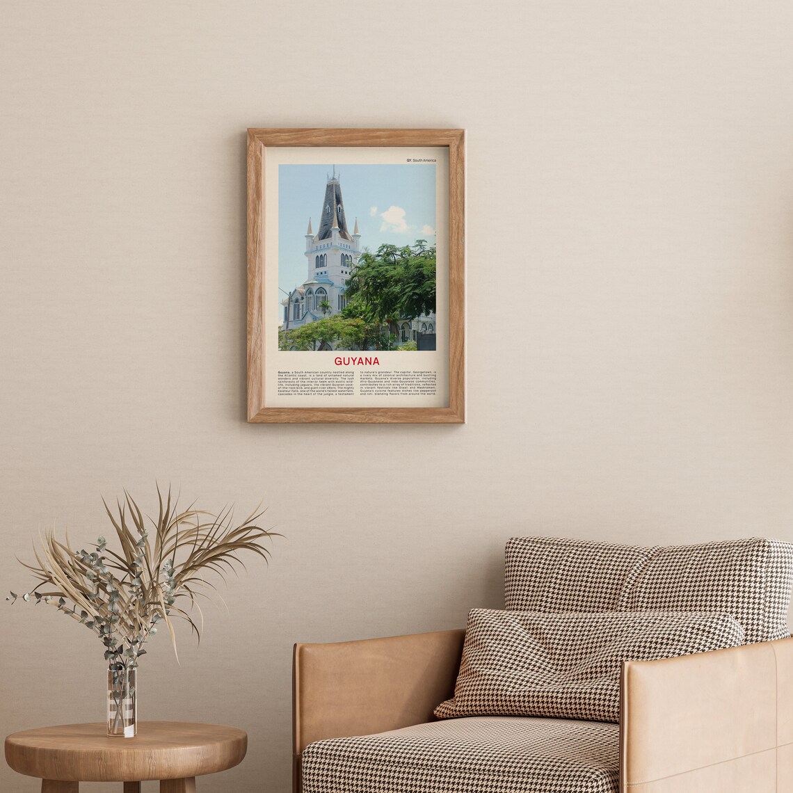 Guyana Georgetown White Cathedral Tower Film Photo Travel Poster - Image 3